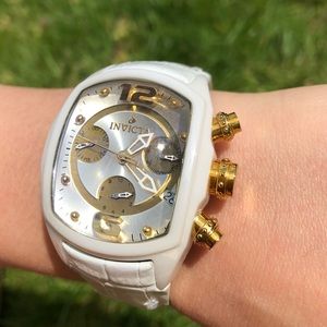 Invicta White Leather Lupah Women’s Watch